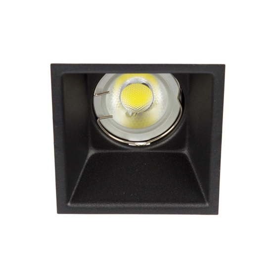 Faretto da incasso a soffitto in metallo nero quadrato fp