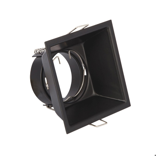 Faretto da incasso a soffitto in metallo nero quadrato fp