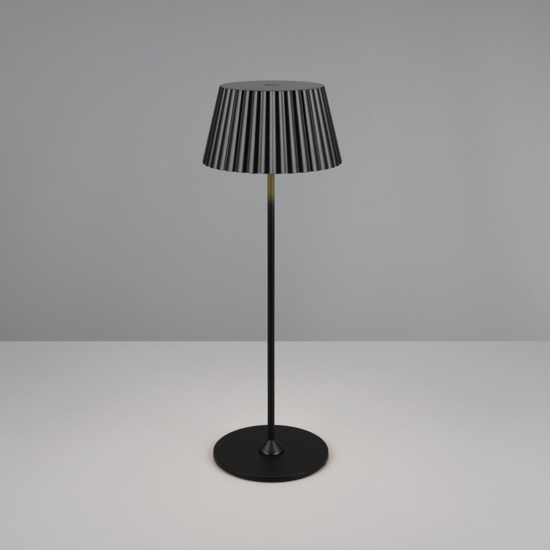 Lampada nera da tavolo ricaricabile per esterni portatile 3000k