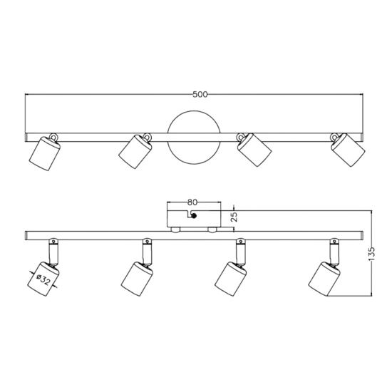 Lampada nera da soffitto 3 luci faretti orientabili led