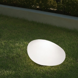 Sasso pt1 d25 lampada da terra per giardino esterno bianca ip44 ideal lux