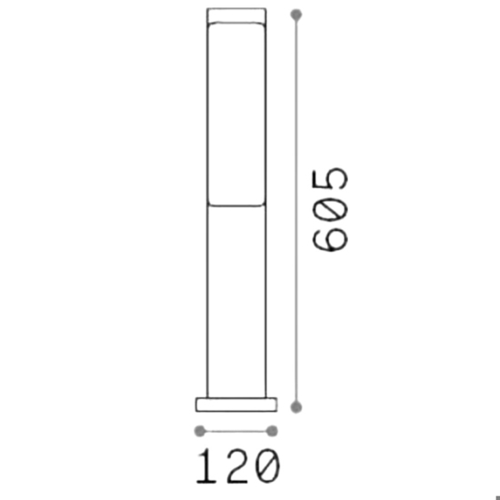 Etere pt 3000k ideal lux lampione moderno da esterno ip44 antracite led 9,5w