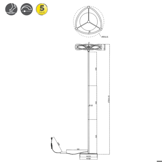 Lampada da terra moderna led 3000k per salotto h175 cm