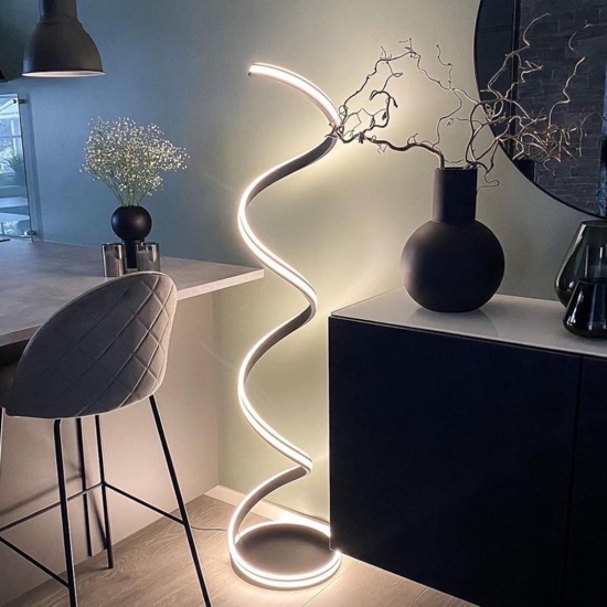 Lampada da terra nera design moderna led 34w 2300k 3000k 4000k