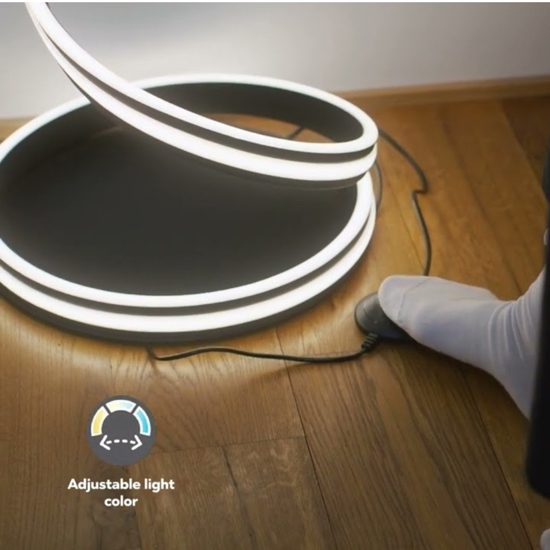 Lampada da terra nera design moderna led 34w 2300k 3000k 4000k