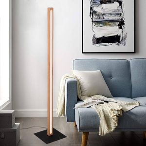 Lampada da terra stile nordico led 3000k sottile in legno