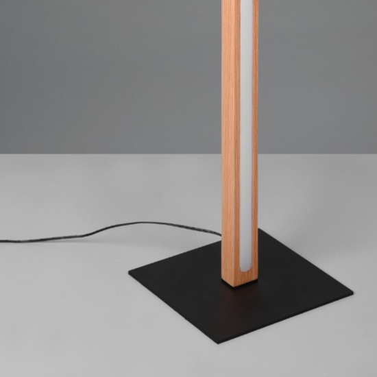 Lampada da terra stile nordico led 3000k sottile in legno