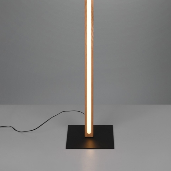 Lampada da terra stile nordico led 3000k sottile in legno