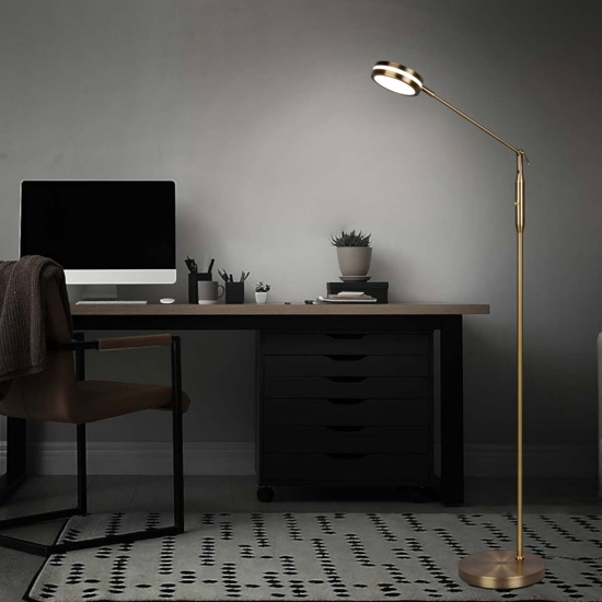 Lampada da terra per ufficio led da 2700k a 4000k color ottone
