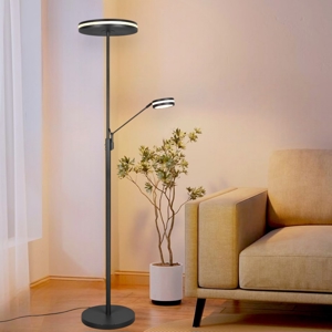 Lampada da terra nera moderna led da 2700k a 4000k orientabile