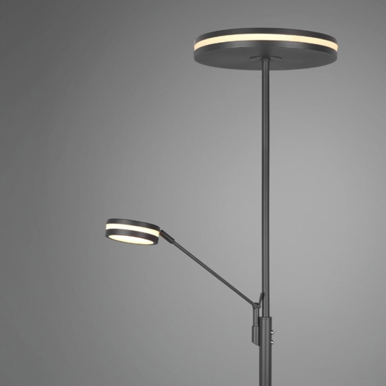 Lampada da terra nera moderna led da 2700k a 4000k orientabile