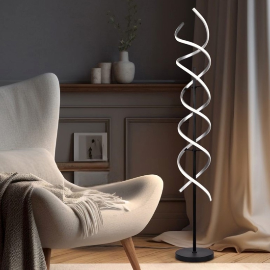 Lampada da terra moderna led da 2300k a 4000k a spirale