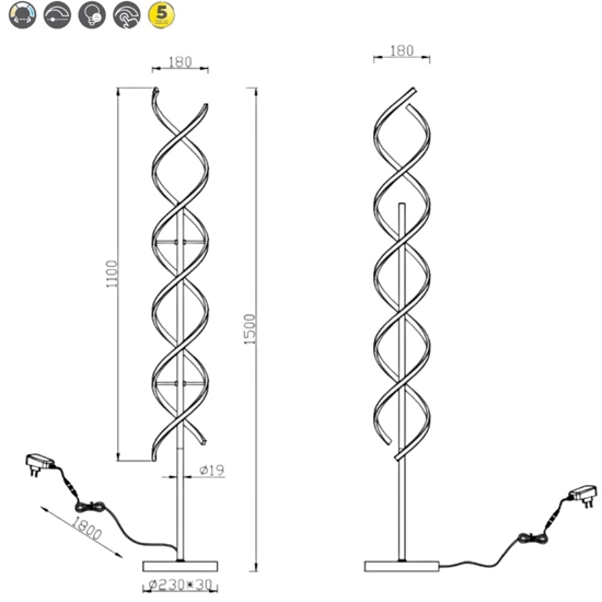 Lampada da terra ultramoderna led da 2300k a 4000k per salotto