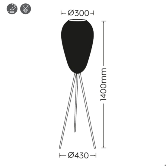 Lampada da terra etnica in metallo per salotto