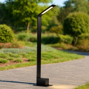 Lampione da giardino moderno nero led 7w 3000k