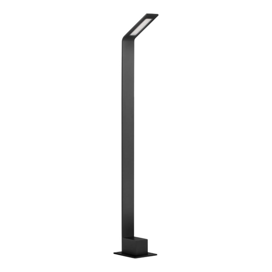 Lampione da giardino moderno nero led 7w 3000k