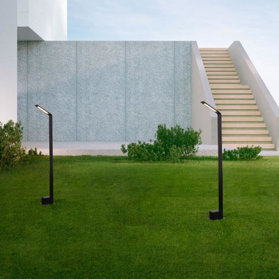 Lampione da giardino moderno nero led 7w 3000k