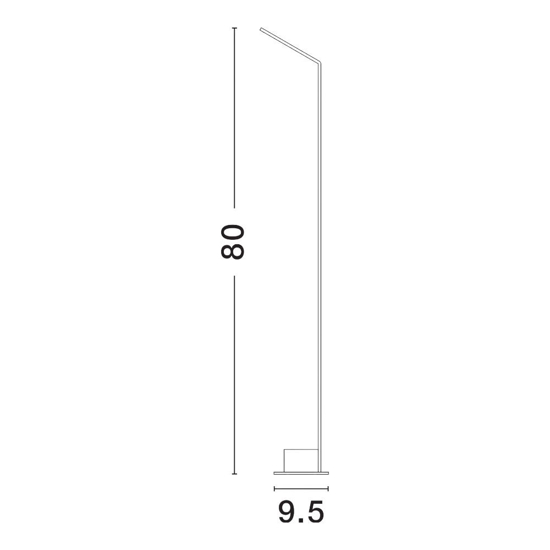 Lampione da giardino moderno nero led 7w 3000k