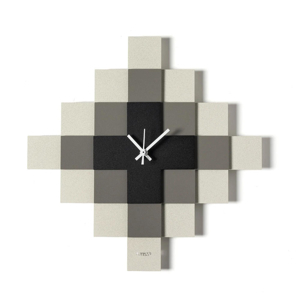 Orologio da parete moderno design mosaico avorio fango e nero