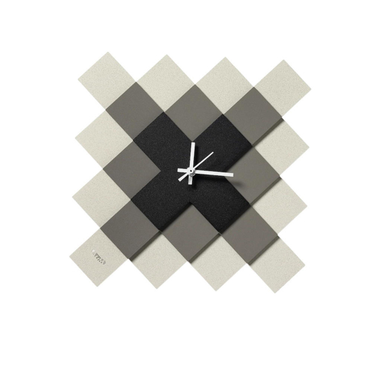 Orologio da parete moderno design mosaico avorio fango e nero