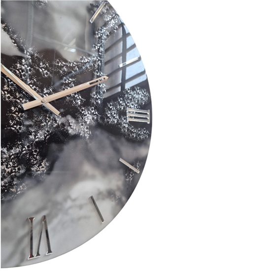 Orologio da parete 40cm smoke nero bianco in resina moderno