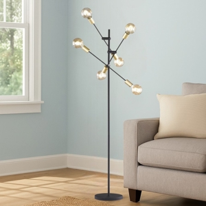 Lampada da terra design minimal nero oro per salotto soggiorno