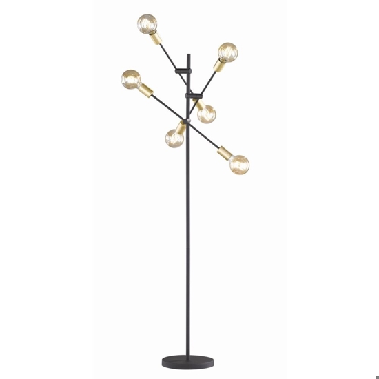 Lampada da terra design minimal nero oro per salotto soggiorno