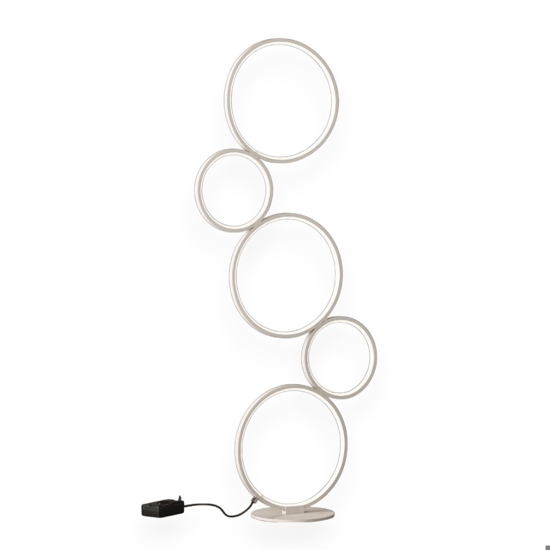 Lampada da terra bianca led 36w 3000k design cerchi