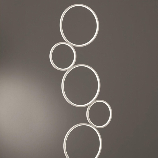 Lampada da terra bianca led 36w 3000k design cerchi
