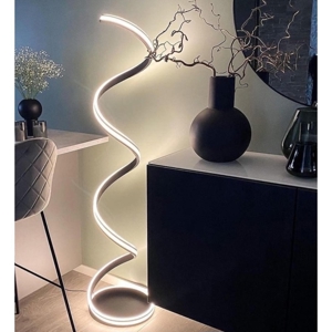 Lampada da terra design moderna grigio led 34w dimmerabile