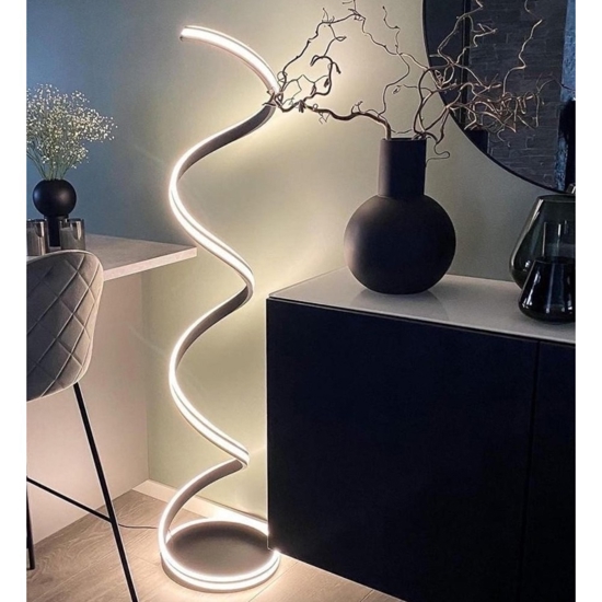Lampada da terra design moderna grigio led 34w dimmerabile