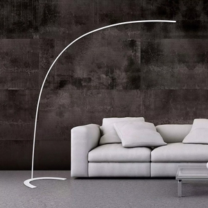 Lampada da terra ad arco led 18w 3000k dimmerabile bianca moderna