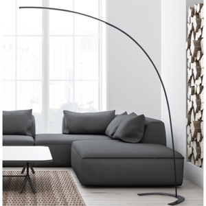 Lampada ad arco design nera led 18w 3000k dimmerabile