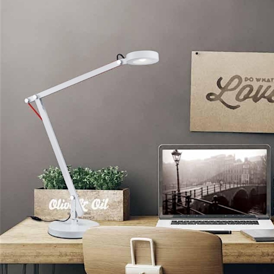 Lampada da scrivania moderna led 5w 3000k snodabile bianca