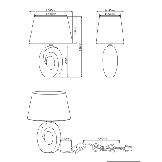 Lampada da tavolo in ceramica oro lucido paralume nero