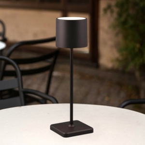 Lampada da tavolo nera portatile senza fili per esterno moderna