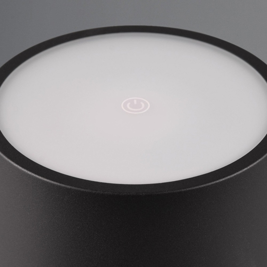 Lampada da tavolo nera portatile senza fili per esterno moderna
