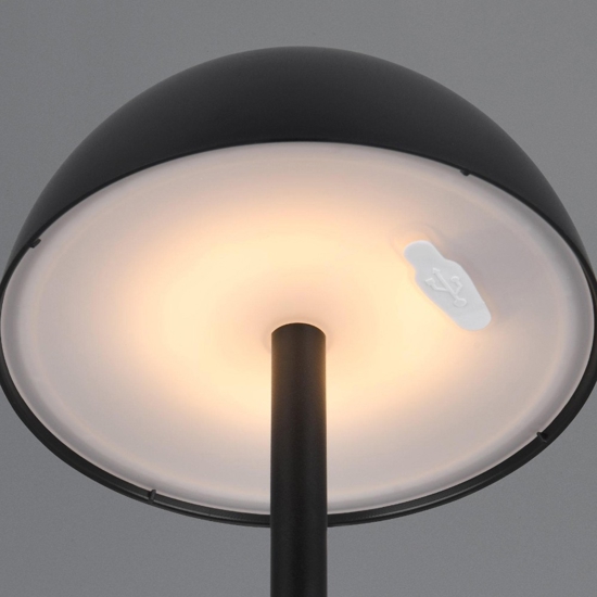 Lampada da tavolo per esterno senza fili ricaricabile nera moderna