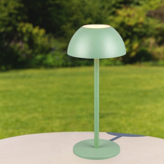 Lampada da tavolino verde pistacchio portatile senza fili per esterno
