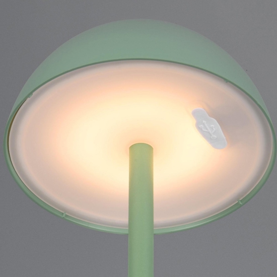 Lampada da tavolino verde pistacchio portatile senza fili per esterno