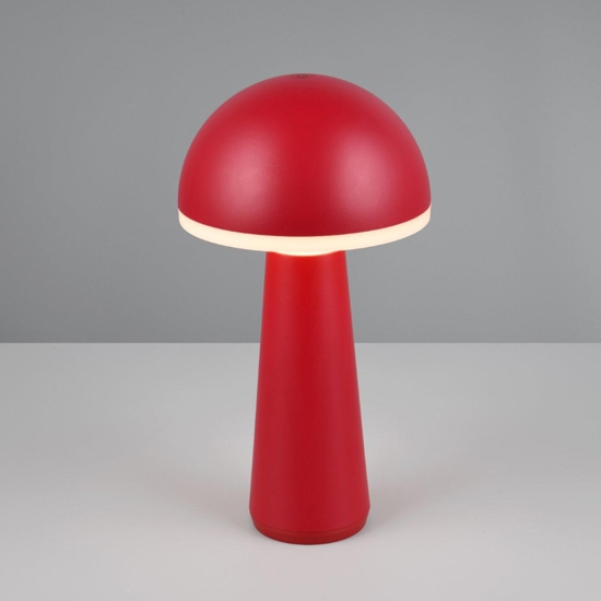 Lampada da tavolino rossa portatile ricaricabile per esterno led