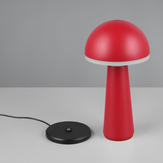 Lampada da tavolino rossa portatile ricaricabile per esterno led