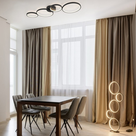 Lampada da terra design nera moderna led 36w 3000k
