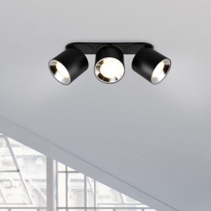 Faretto nero da incasso soffitto o plafone 3 luci orientabili