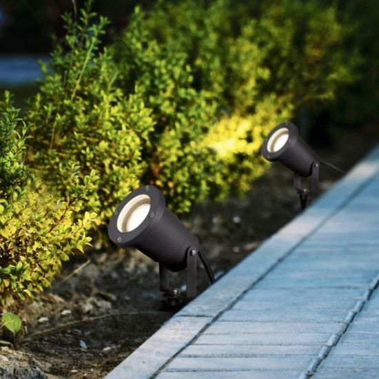 Faretto con picchetto da giardino antracite per esterno
