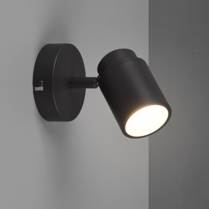 Faretto per esterno da parete soffitto nero orientabile