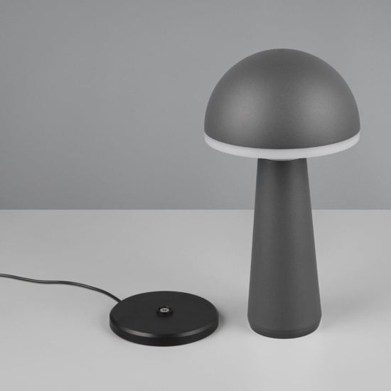 Lampada antracite da tavolo per esterno portatile ricaricabile