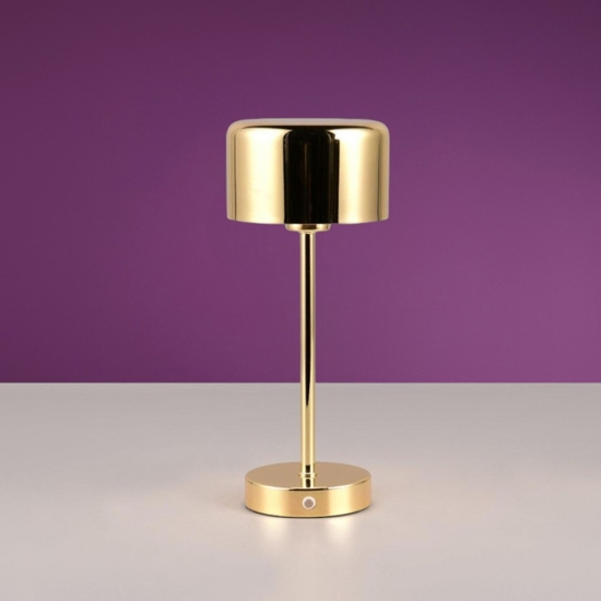 Lampada da tavolo senza fili oro lucido design moderna led 3000k touch