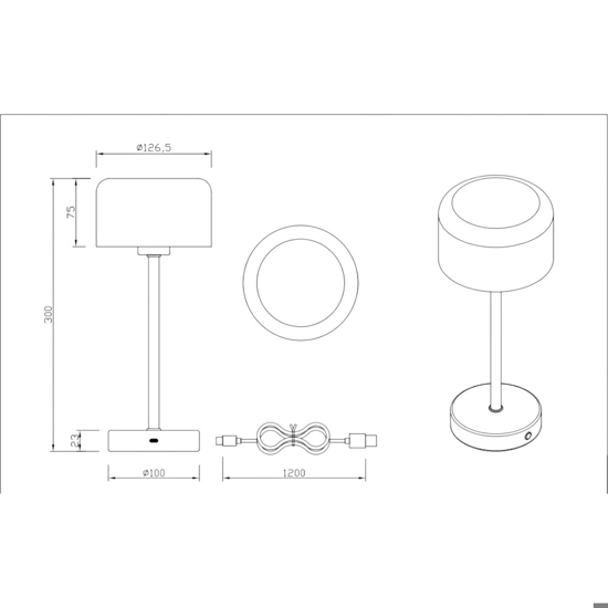 Lampada da tavolo senza fili led 3000k moderna ricaricabile