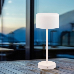 Lampada da tavolo bianca senza fili led 3000k dimmerabile design moderna